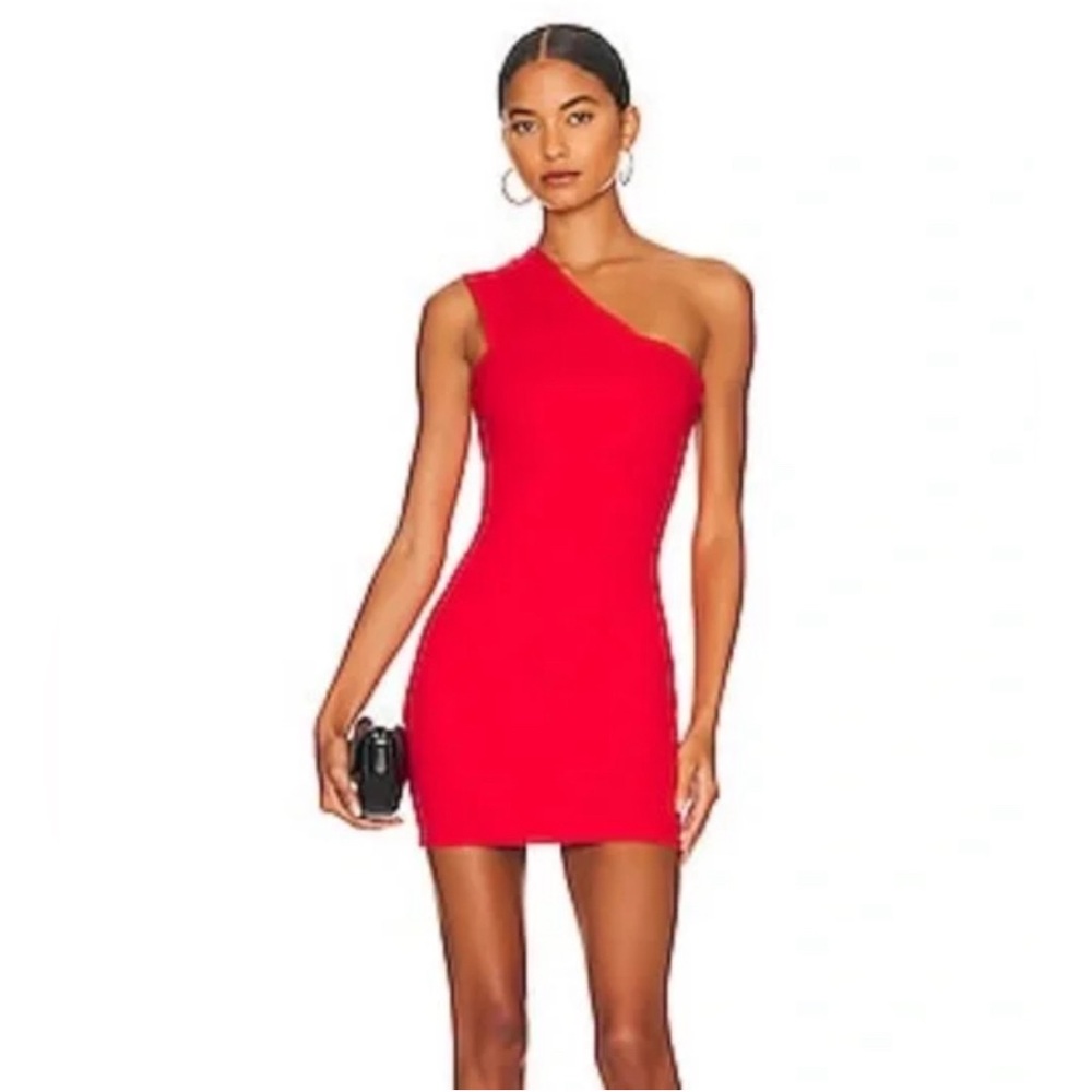 Superdown Rockie One Shoulder Red Mini Dress - Size Medium